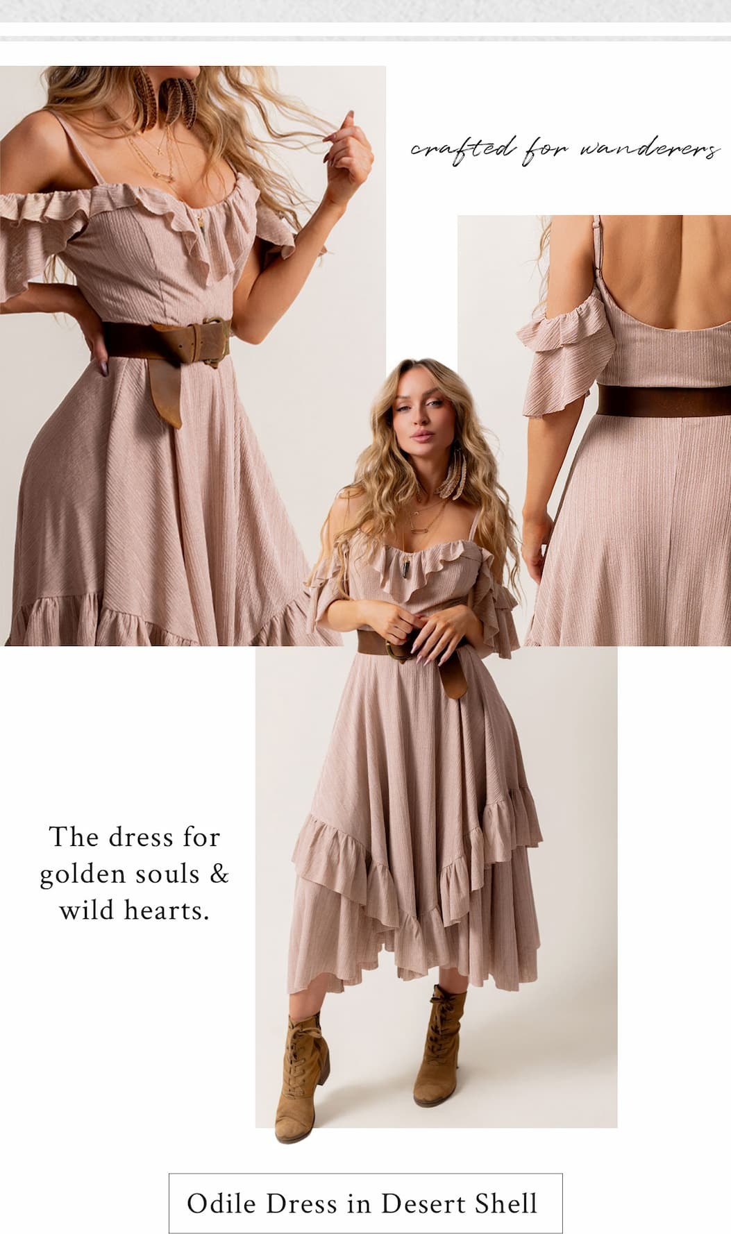 Odile Dress in Desert Shell