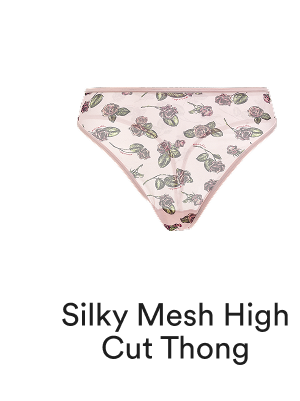 Silky Mesh High Cut Thong