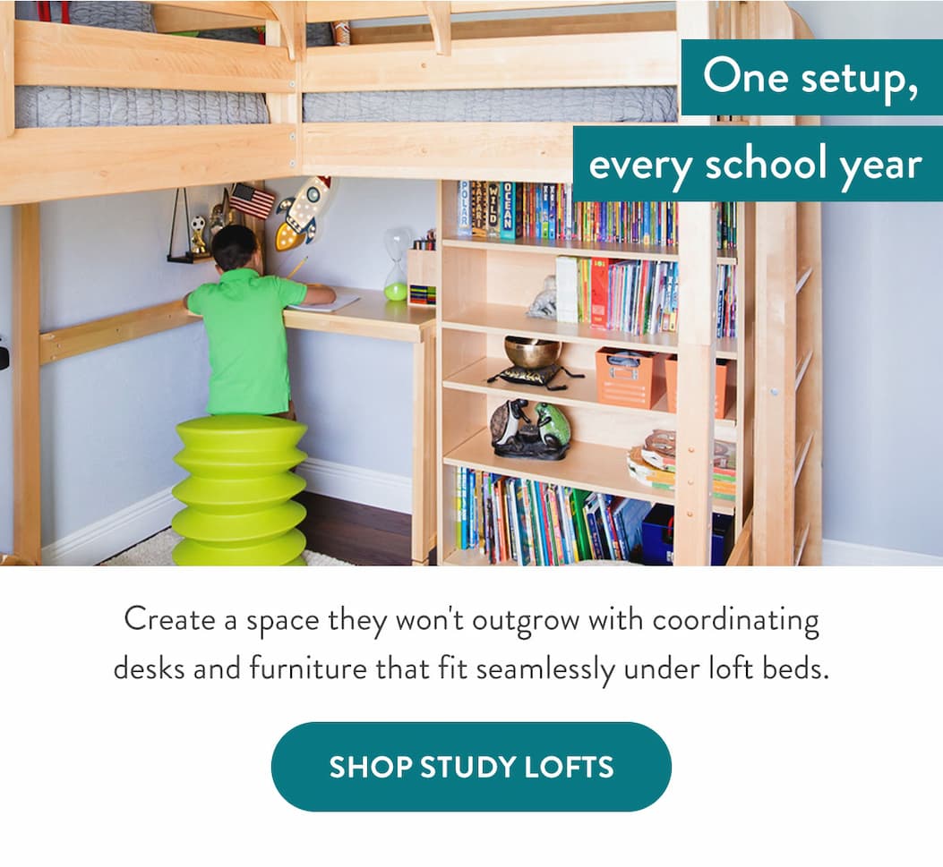 Create the ultimate study spot! Shop beds with desks
