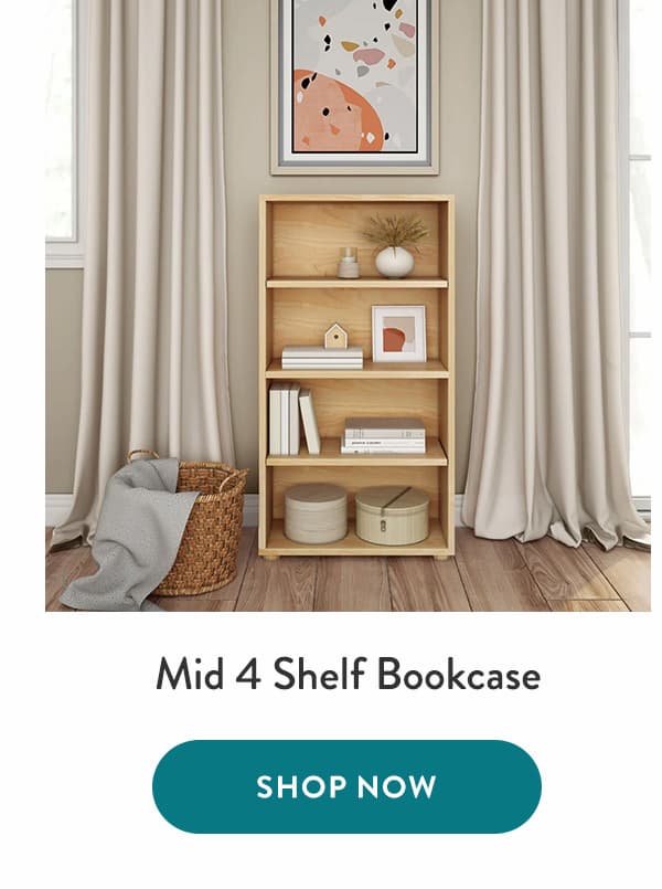 mid 4 shelf bookcase