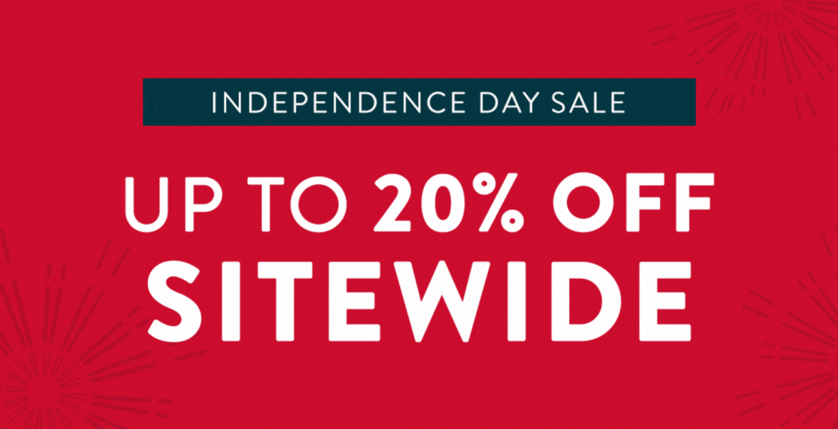 Up to 20% off sitewide