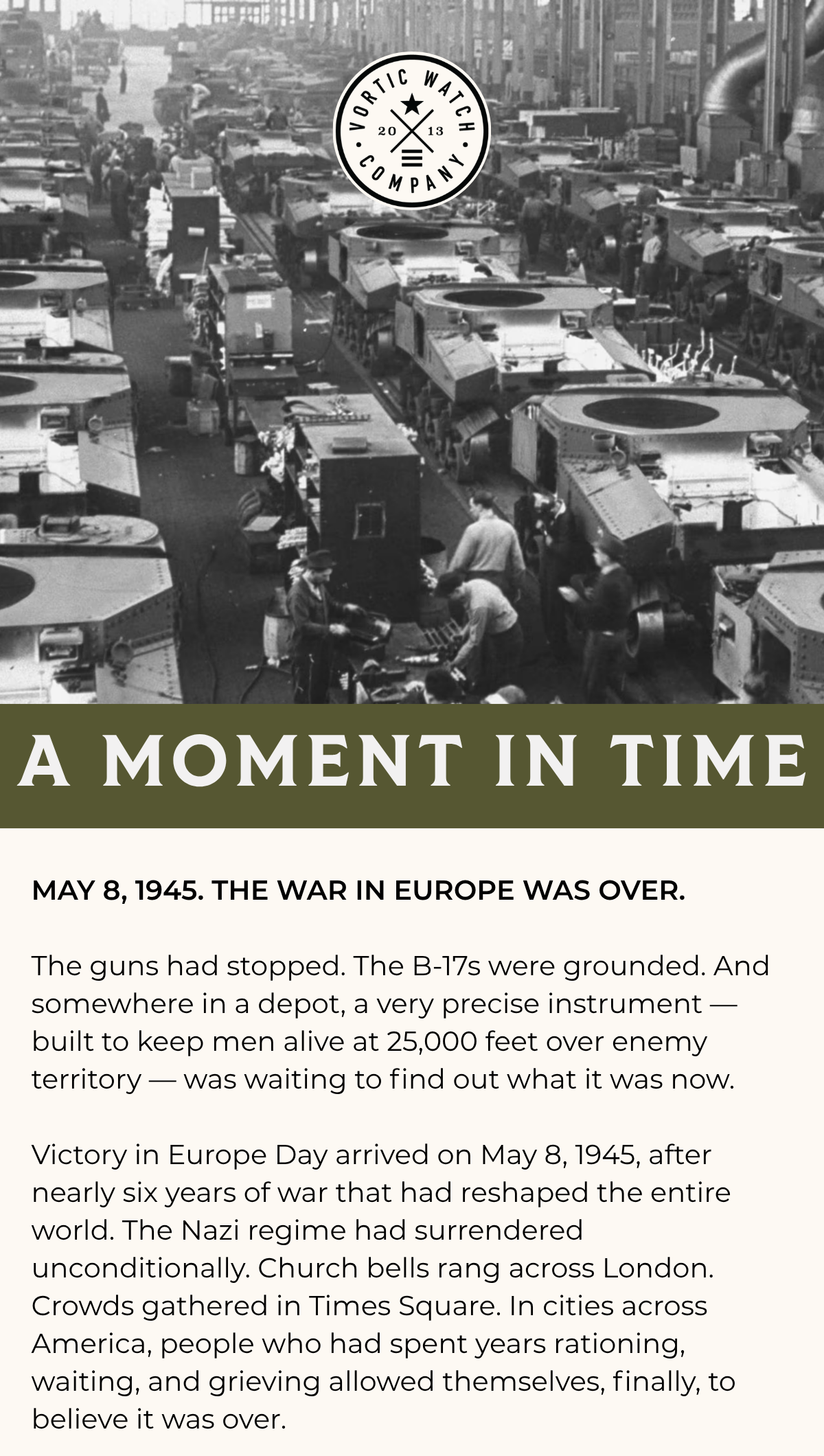 Vortic Watch Co. Unveils Post-War Conversion Military Edition Special Edition