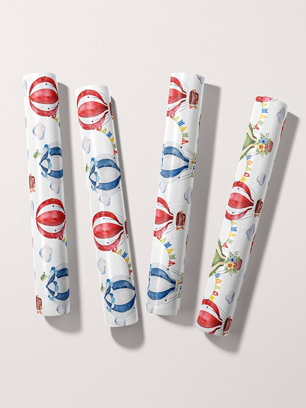 Rolls of wallpaper.