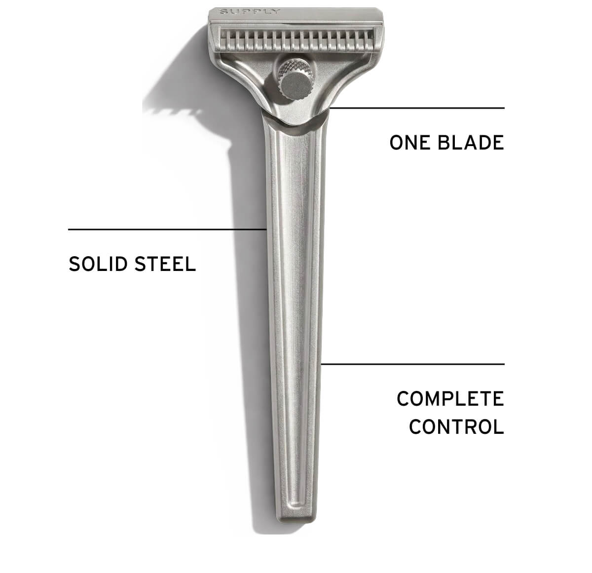 One blade. Solid steel. Complete control. 