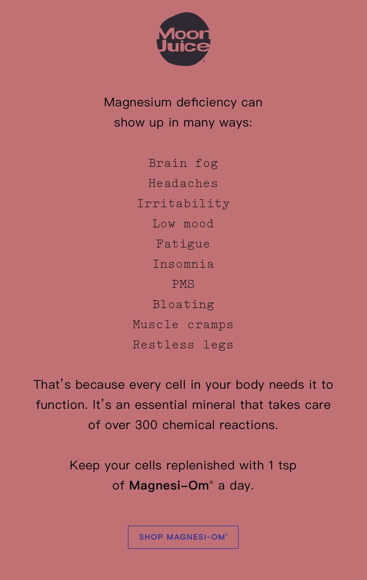 10 signs of magnesium deficiency Moon Juice