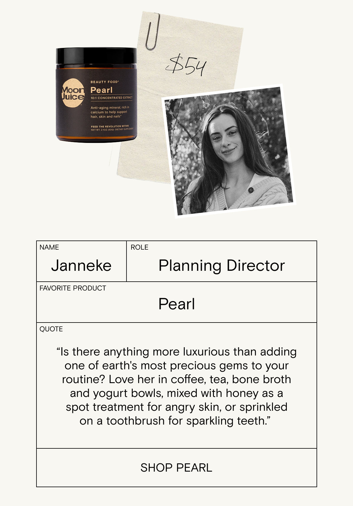 “Is there anything more luxurious than adding one of earth's most precious gems to your routine?&nbsp;Love her in coffee, tea, bone broth and yogurt bowls,&nbsp;mixed&nbsp;with honey as a spot treatment for angry skin, or sprinkled on a&nbsp;toothbrush for sparkling teeth.”&nbsp;