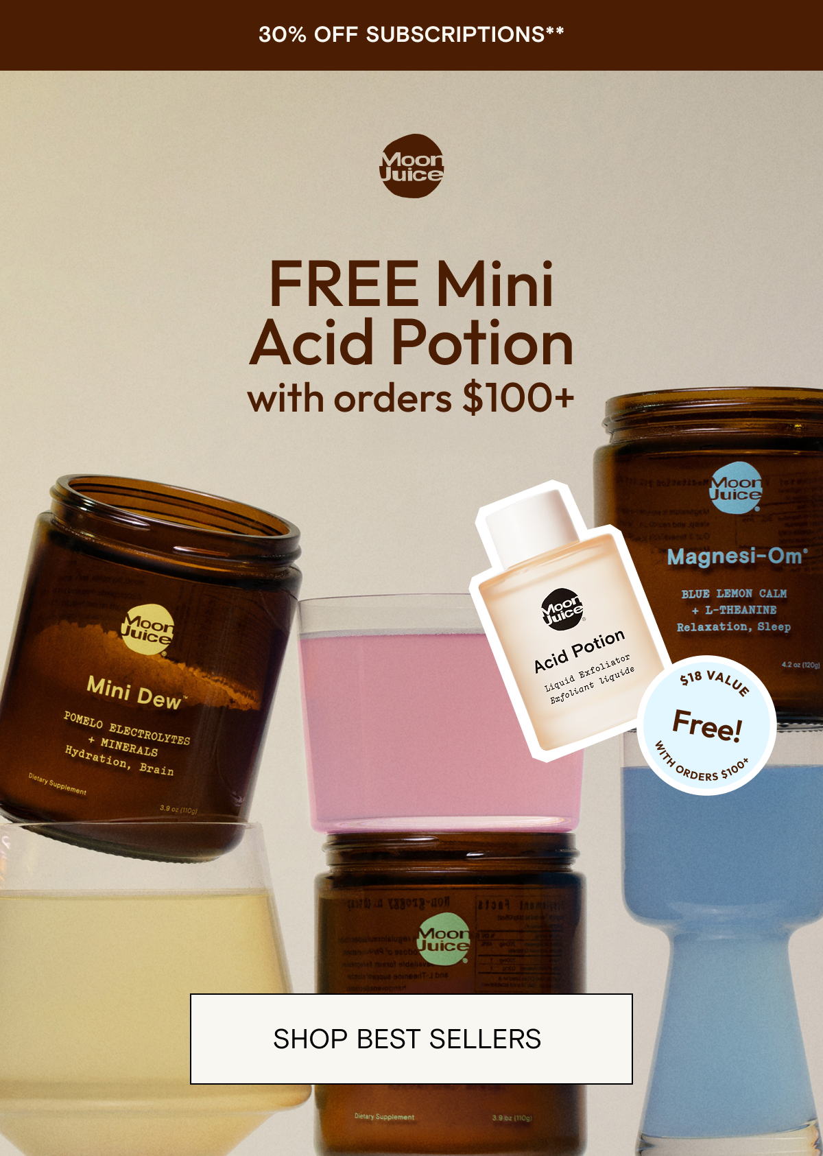 Free mini acid potion with orders of $100+ - stock up now!
