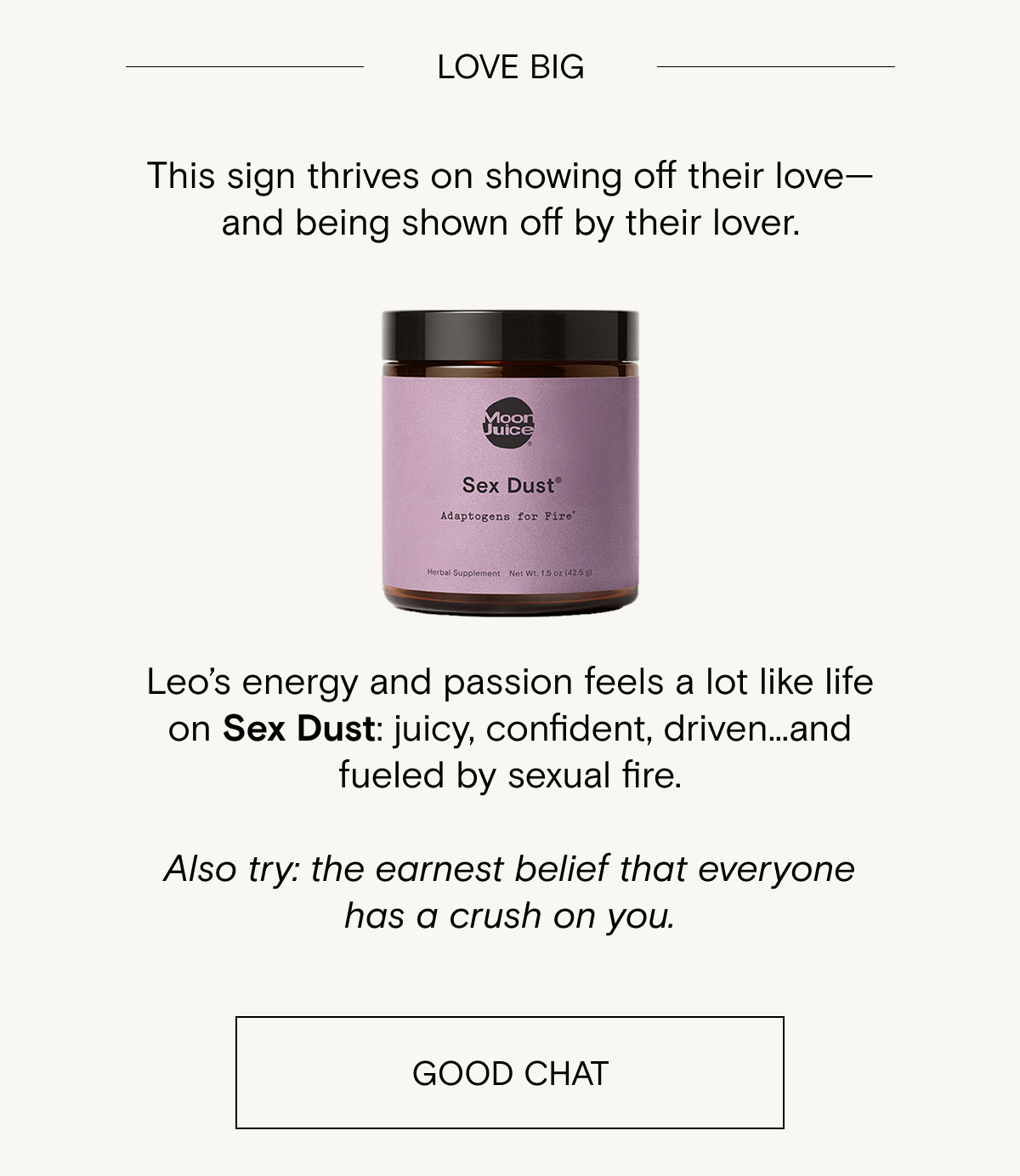Love big with Sex Dust