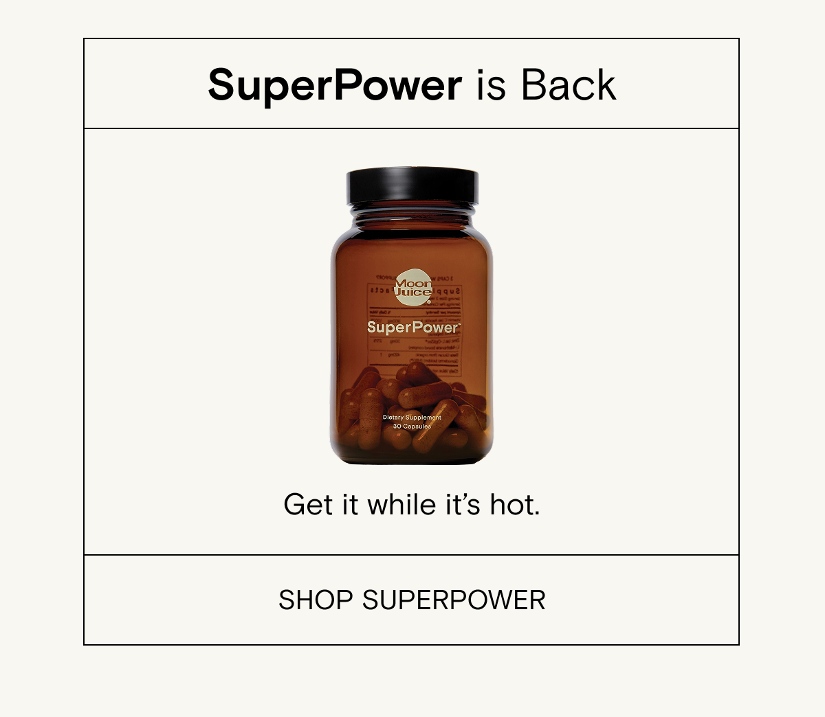 Shop SuperPower while it's back in stock!
