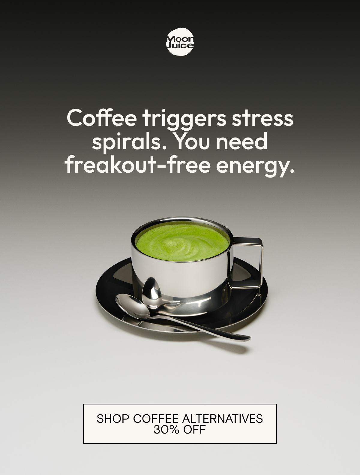 Coffee triggers stress spirals. You need freakout-free energy. Shop coffee alternatives at 30% off