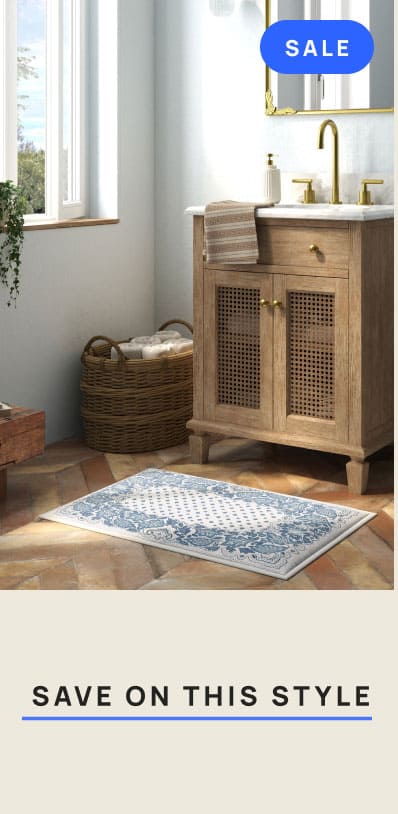 Prato Ivory & Blue Bath Mat