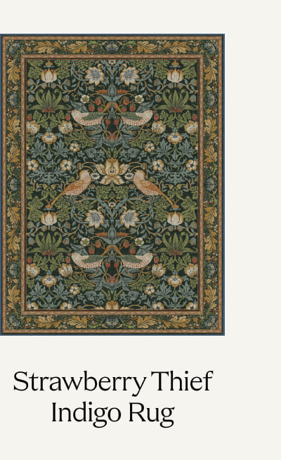 Strawberry Thief Indigo & Ivory Rug by Morris & Co.