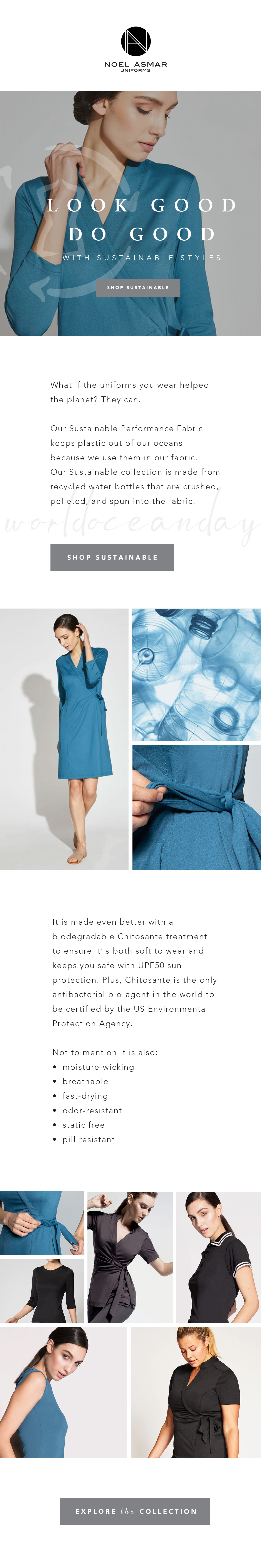 Shop our Sustainable Collection made from Recycled Water Bottles