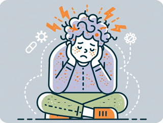Illustration of a stressed, anxious person
