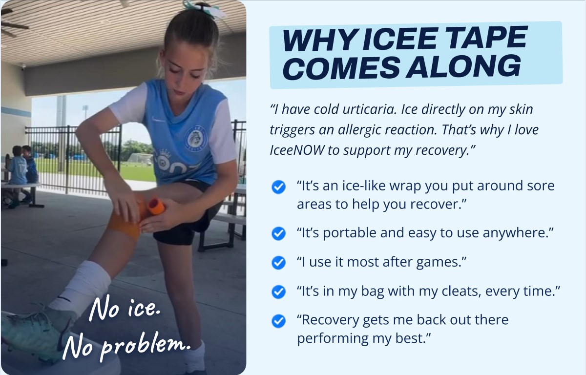 Why Icee tape comes along "I have cold urticaria. Ice directly on my skin triggers an allergic reaction.