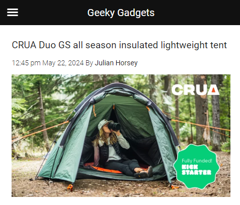 CRUA Outdoors Duo GS Geeky Gadgets