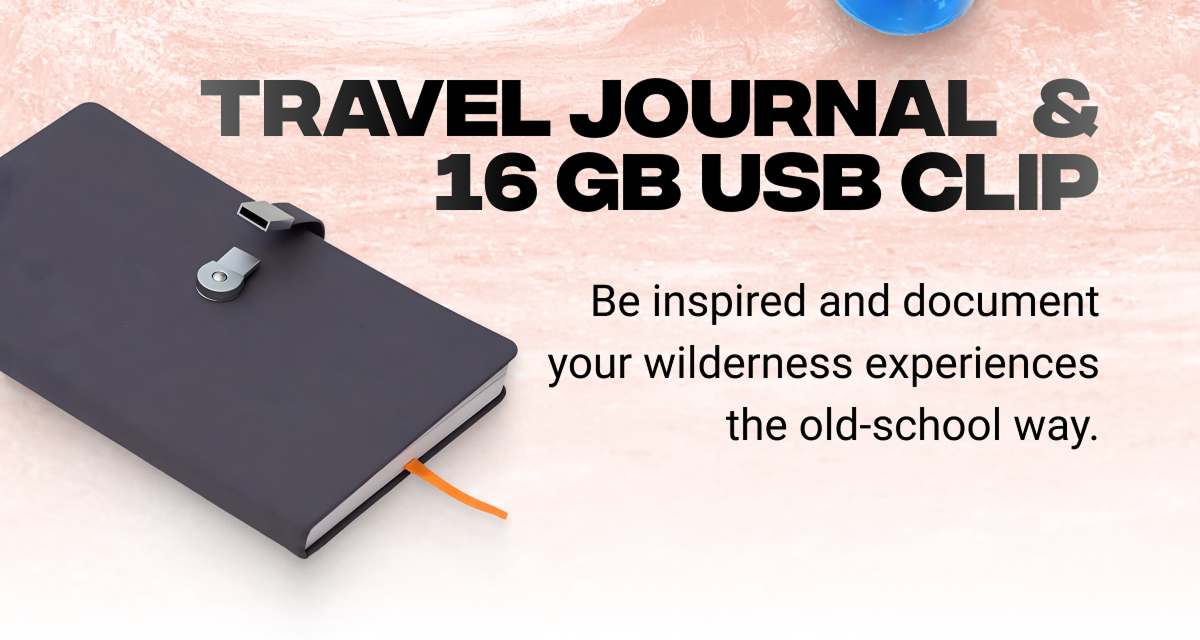 TRAVEL JOURNAL AND 16GB USB CLIP