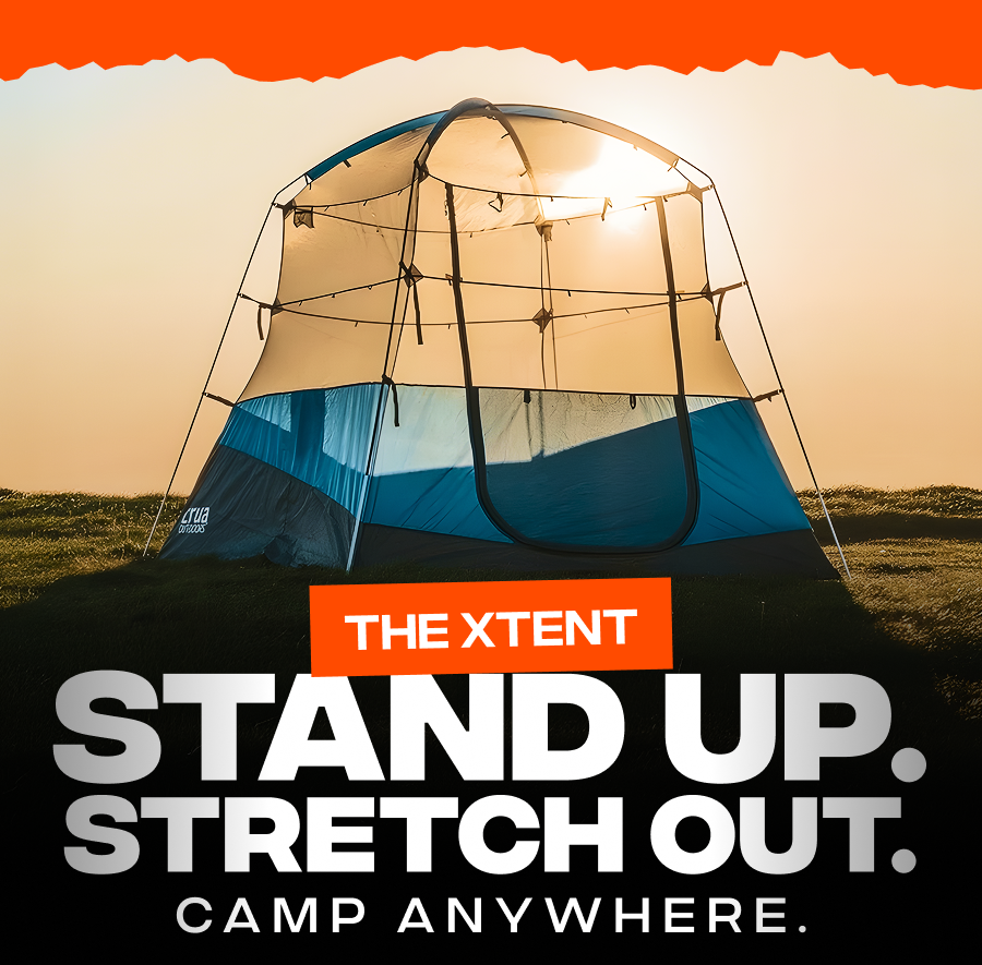 THE XTENT  STAND UP. STRETCH OUT. CAMP ANYWHERE.
