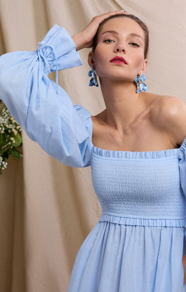 Smock Dress (Pale Blue Chambray)