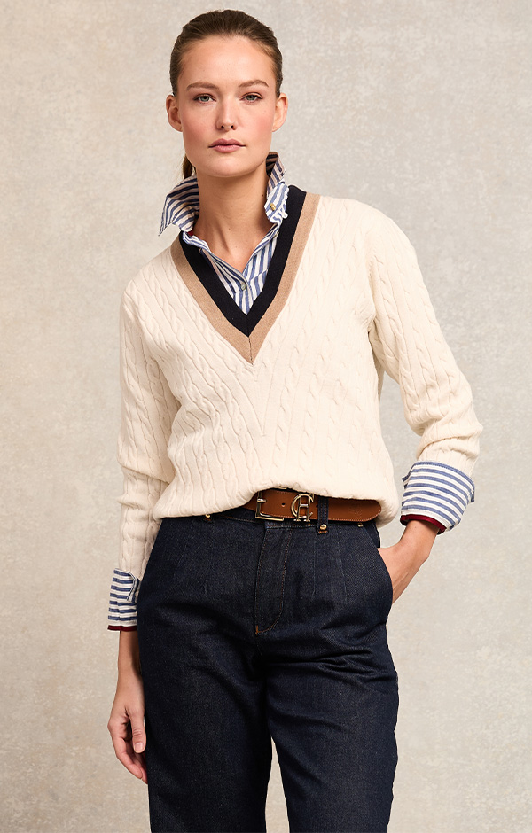Melissa V-Neck Knit (Natural)