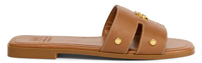 Heraldic Monogram Slide (Tan Saffiano)