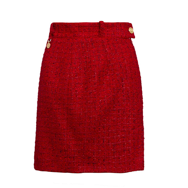 Regency Skirt (Red Boucle)