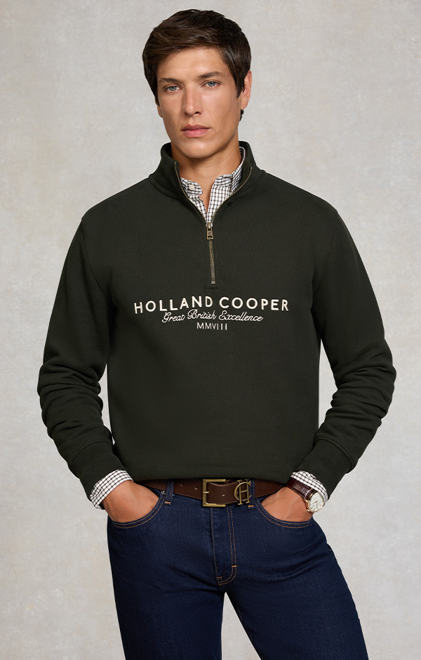 Men's Sporting Goods Zip Henley (Racing Green)