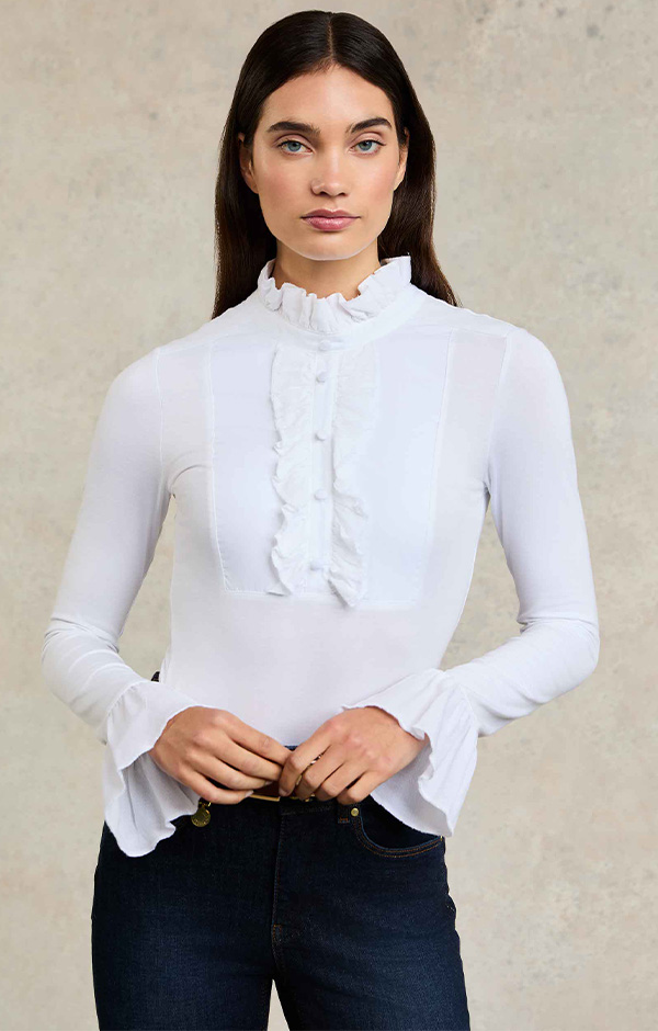 Melissa Jersey Blouse (White)