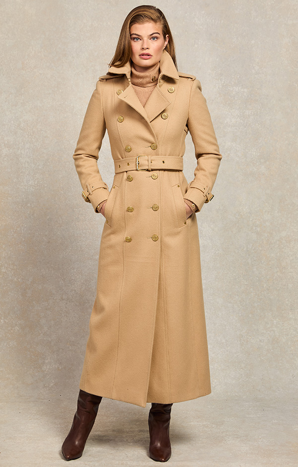 Full Length Marlborough Trench Coat (Camel)