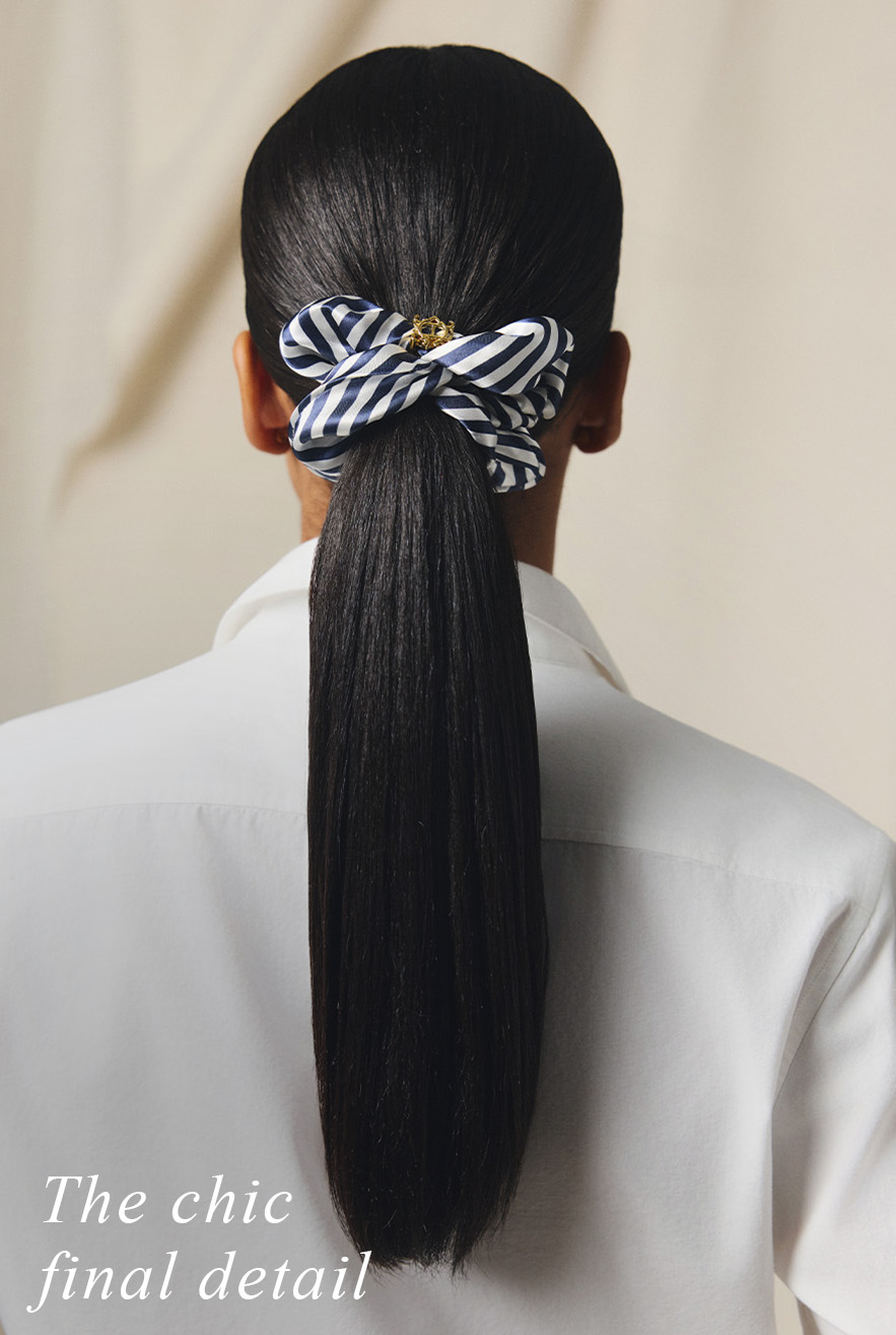 Heritage Scrunchie (Navy Stripe)