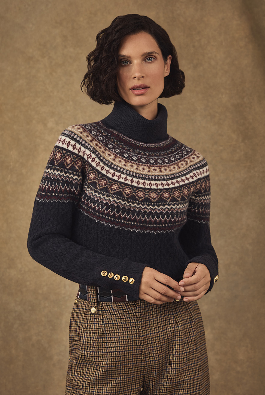 Rebecca Roll Neck Knit (Ink Navy)