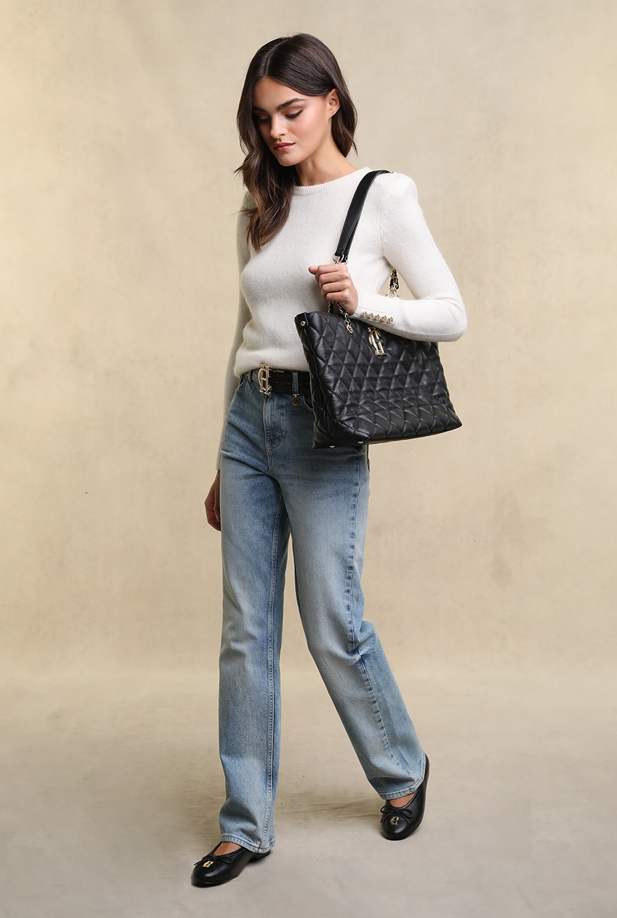 Soho Quilted Tote (Black)