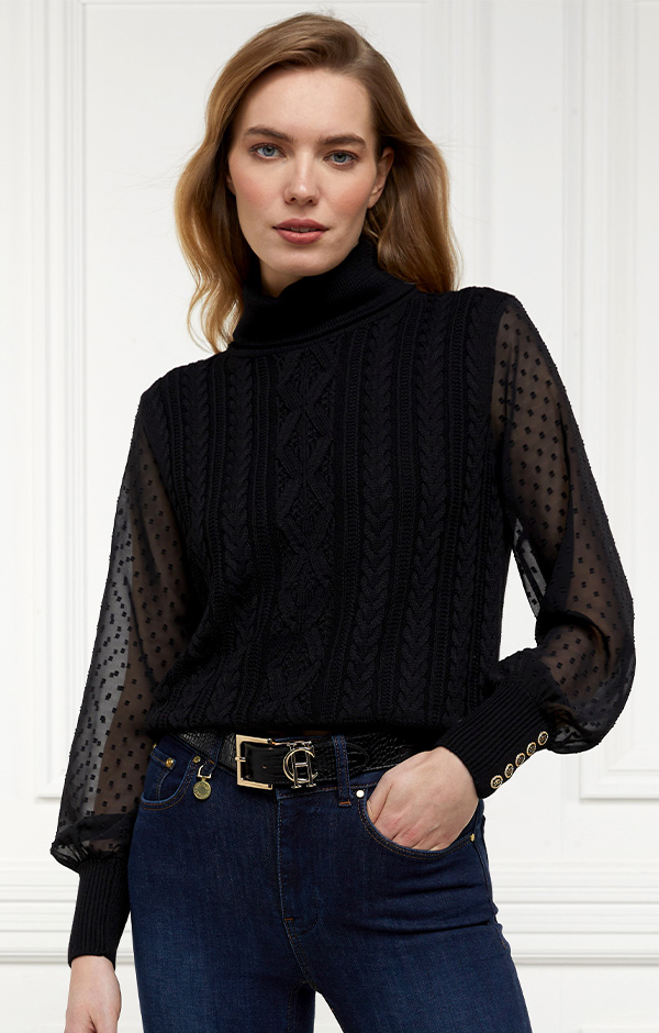 Featherton Roll Neck Knit (Black)