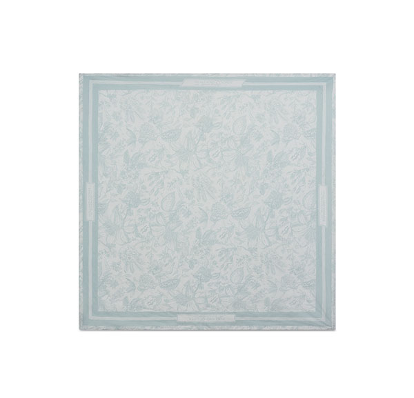 Provence Fine Silk Scarf (Blue Tropical Botanical)