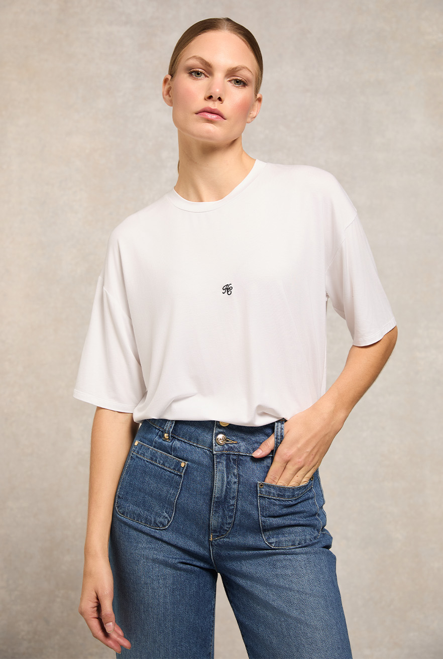 Oversized Monogram Tee (White)