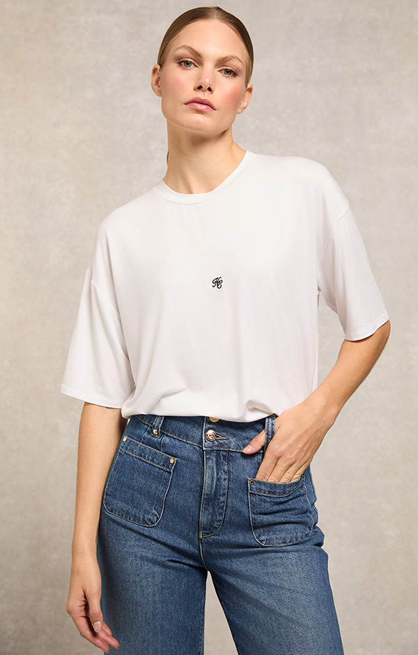 Oversized Monogram Tee (White)