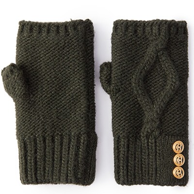 Cortina Fingerless Gloves (Fern Green)