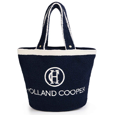 Paloma Towelling Tote (Navy Ecru)