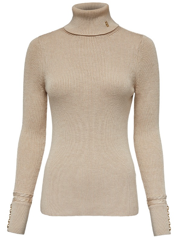 Painswick Roll Neck Knit (Biscuit)