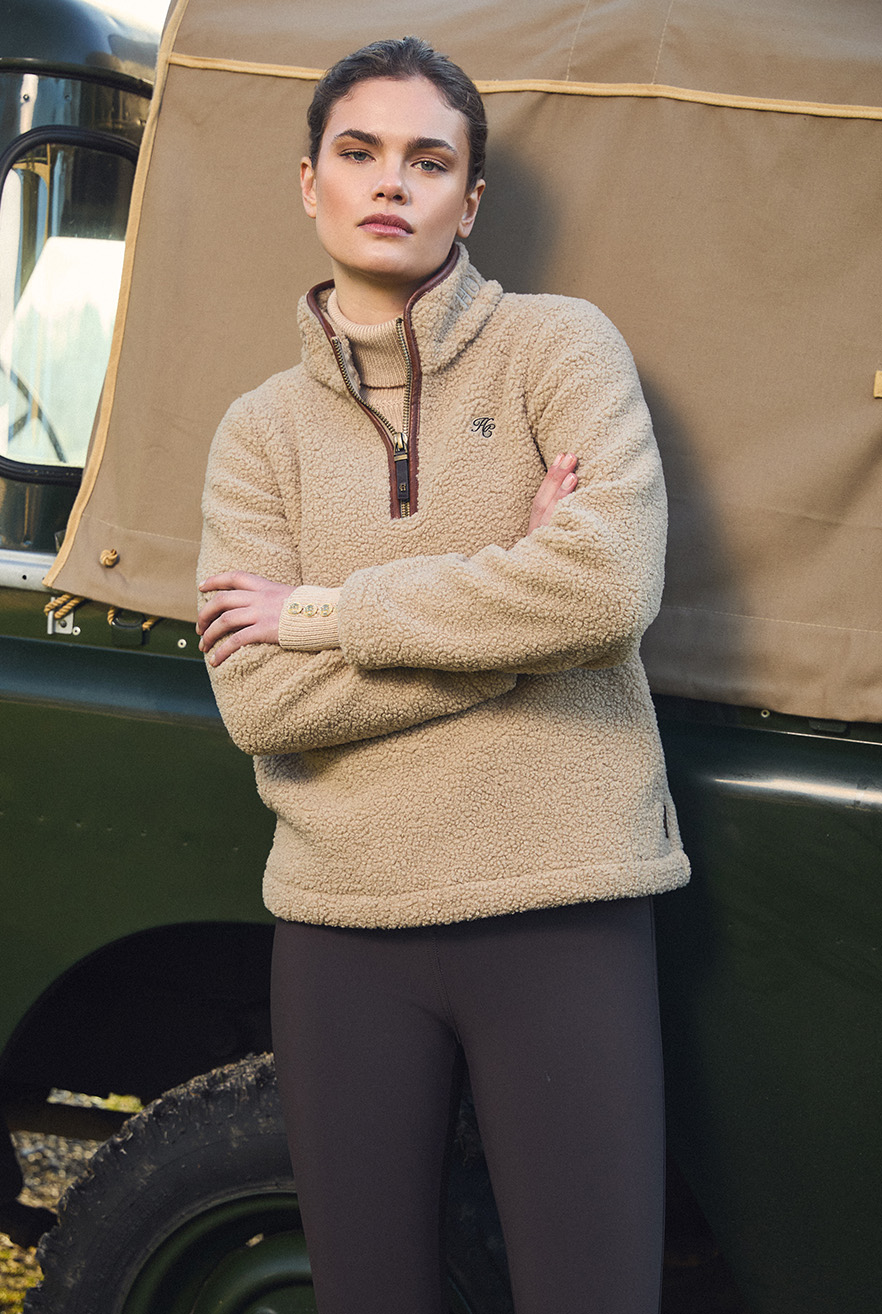 Country Fleece Quarter Zip (Natural Borg)
