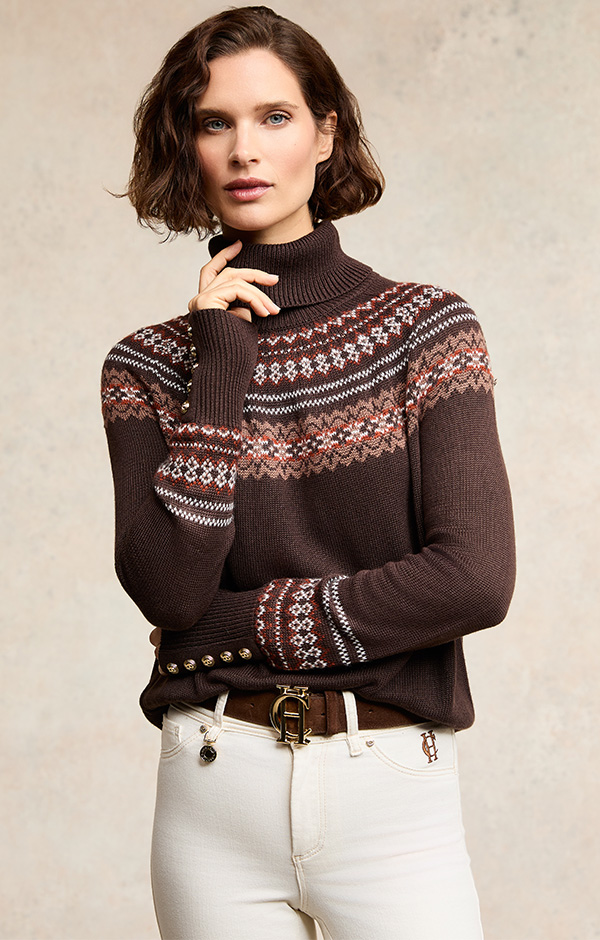 Whistler Roll Neck Knit (Chocolate)