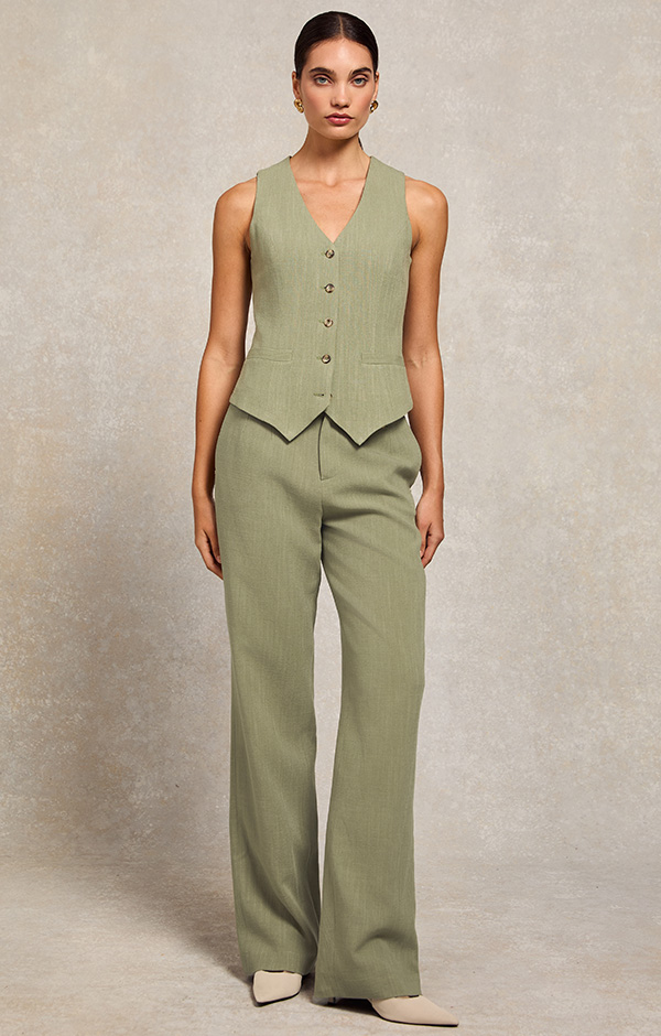 Hampton Waistcoat (Sage Linen)