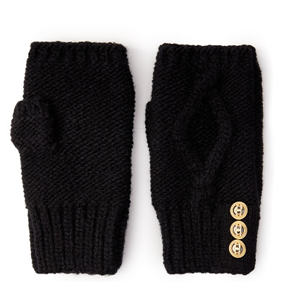 Cortina Fingerless Gloves (Black)