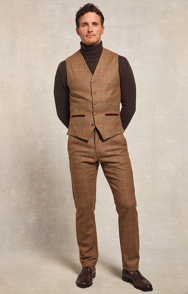 St James Waistcoat (Clarence Check Merlot)