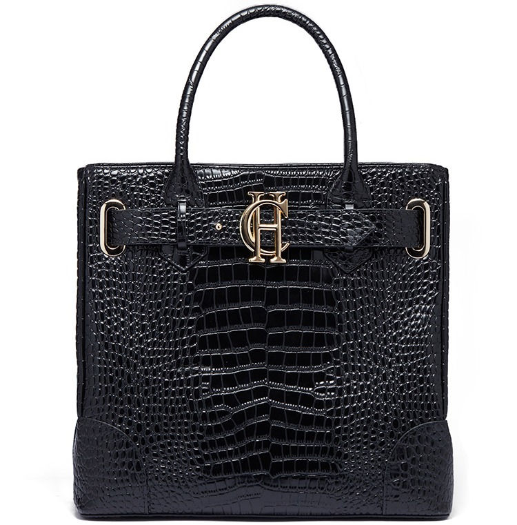 The Brompton Tote (Black Croc)