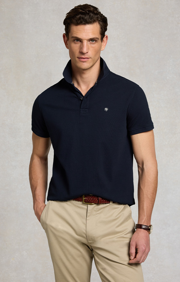 Men's Classic Short Sleeve Polo Shirt (Ink Navy)