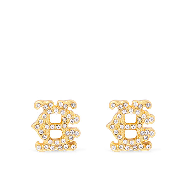 HC Heraldic Stud Earring (Gold Crystal)