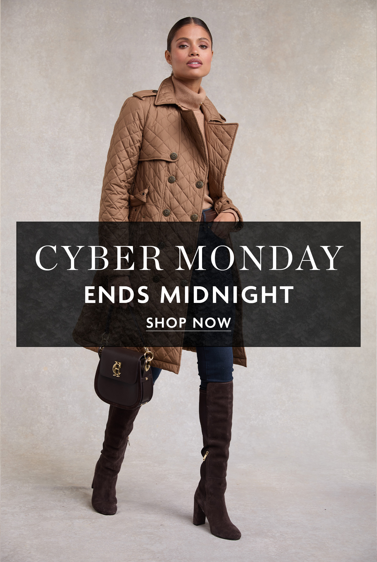 Grayson Quilted Trench Coat (Coffee)