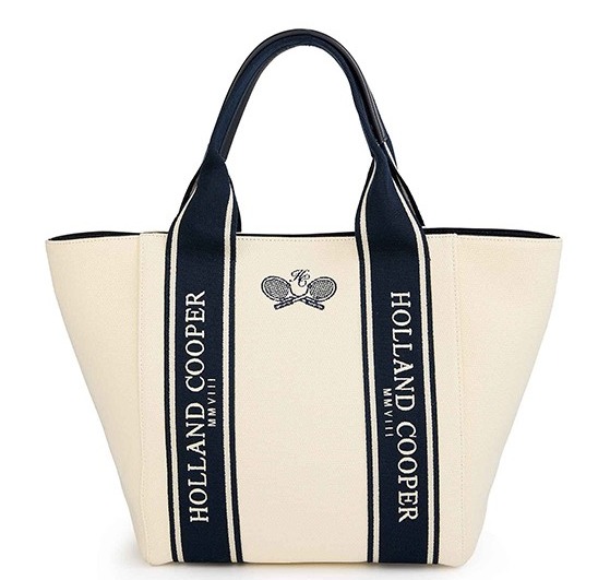 Racquets Tote (Ecru Navy)