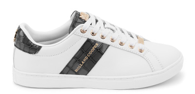 Knightsbridge Court Trainer (Black Croc)